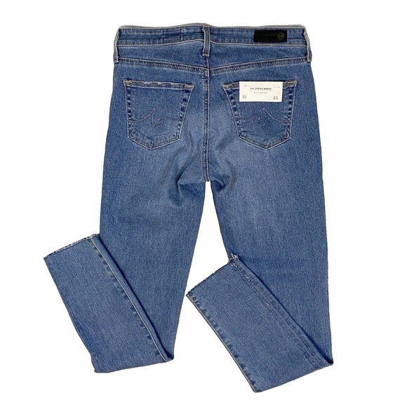 Adriano Goldschmied Stevie Ankle Slim Straight Ankle Size 25 Raw Hem Blue Jeans - Picture 14 of 16
